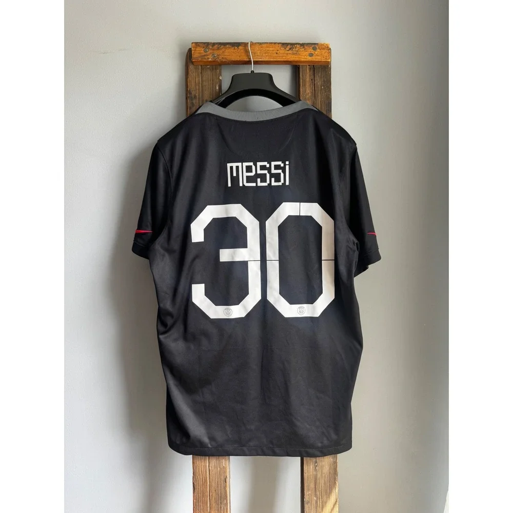 Nike Paris Saint-Germain Messi 30 Jersey 2021-22 Third Kit Black Mens XL